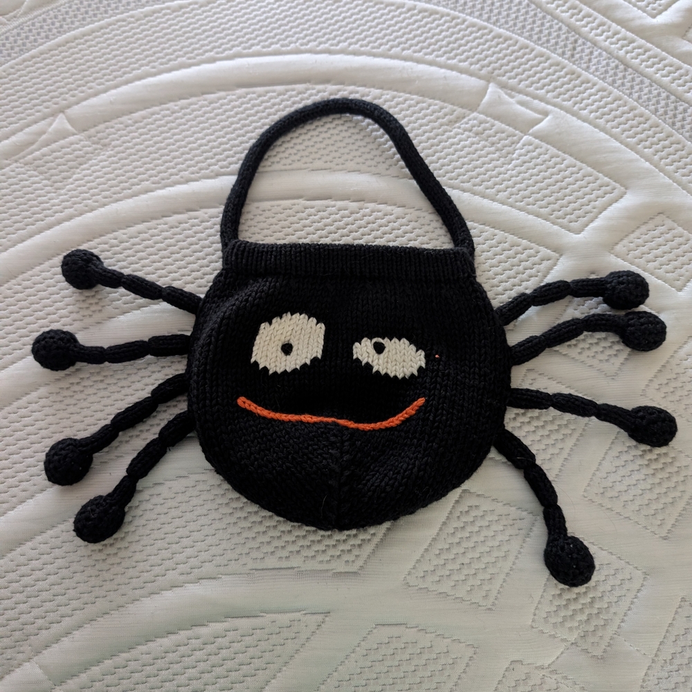 Hanna Andersson Black and White Spider Knit Bag